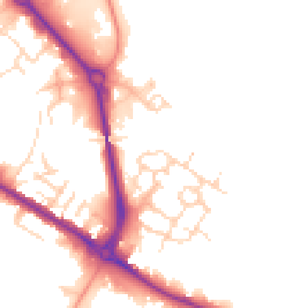 Daytime road noise heatmap for DE24 1AQ