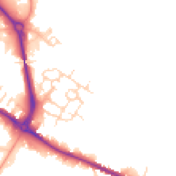 Daytime road noise heatmap for DE24 1AS