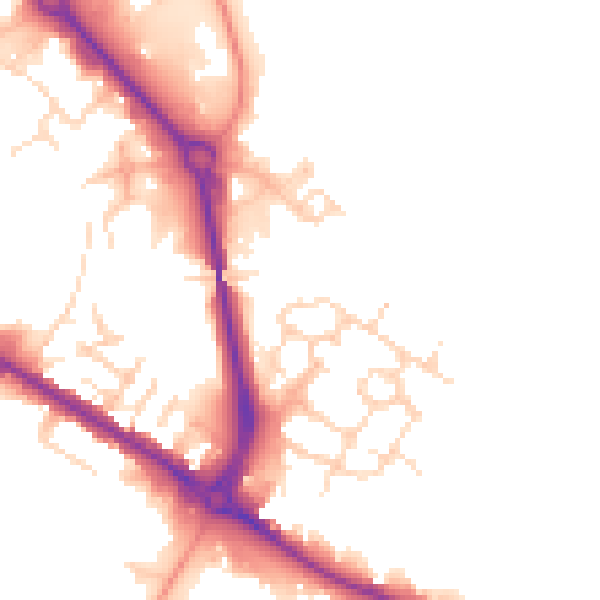 Daytime road noise heatmap for DE24 1AT