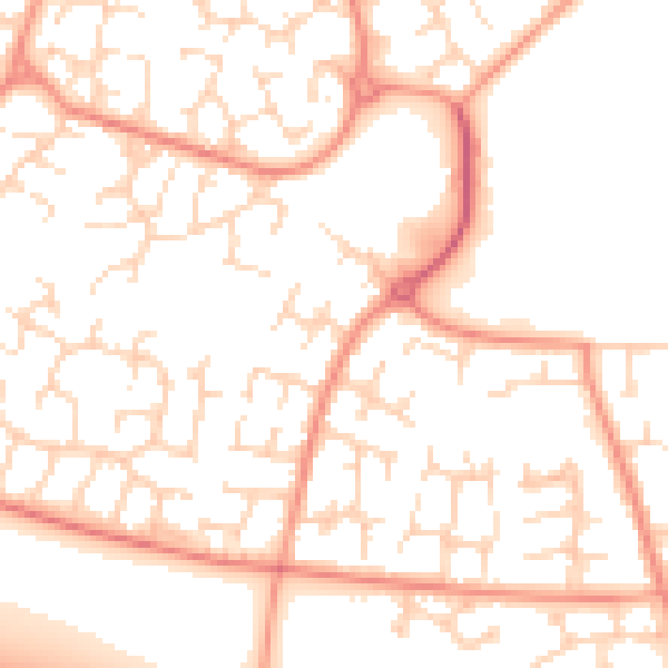 Daytime road noise heatmap for DE24 3AB