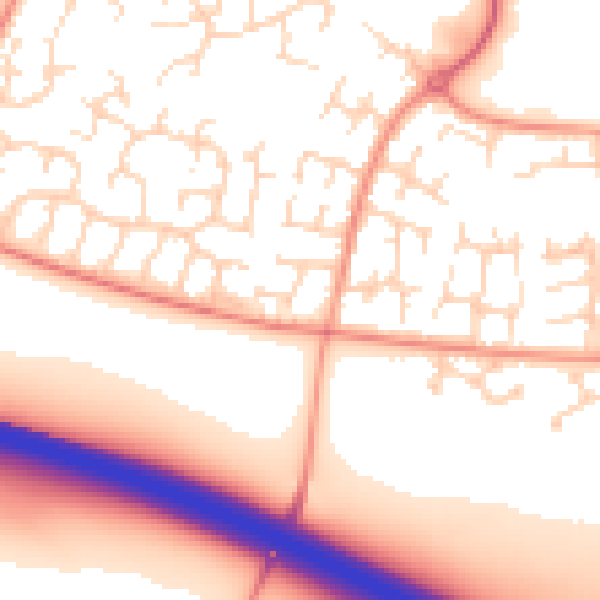 Daytime road noise heatmap for DE24 3AP