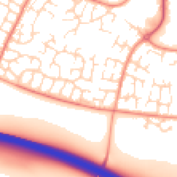 Daytime road noise heatmap for DE24 3BE