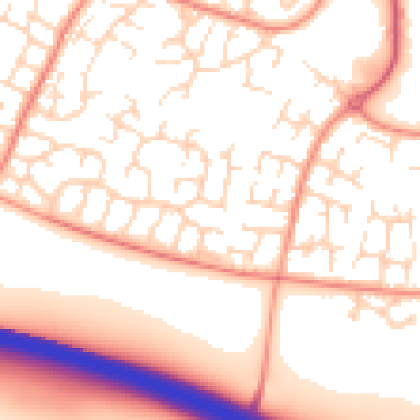 Daytime road noise heatmap for DE24 3BJ