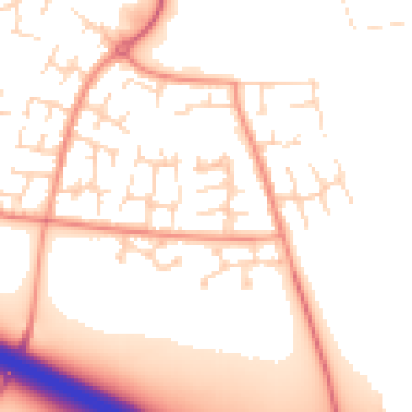 Daytime road noise heatmap for DE24 3ED