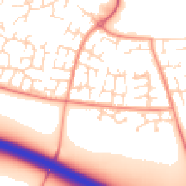 Daytime road noise heatmap for DE24 3EN