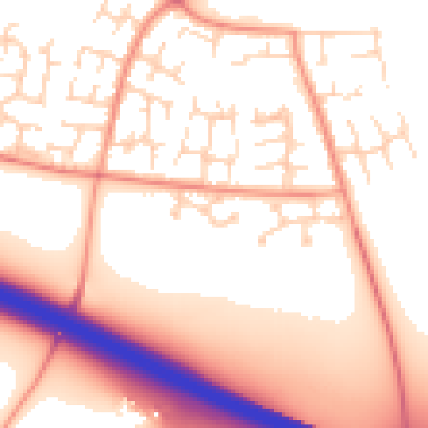 Daytime road noise heatmap for DE24 3GS
