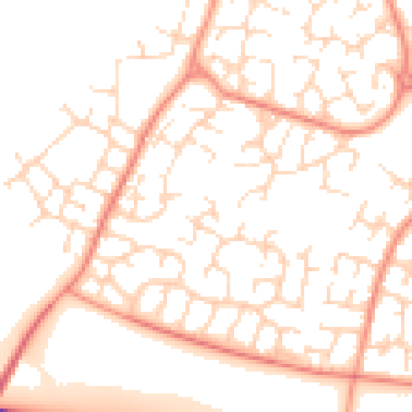 Daytime road noise heatmap for DE24 3JE
