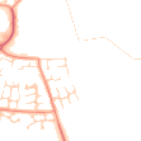 Daytime road noise heatmap for DE24 3LB