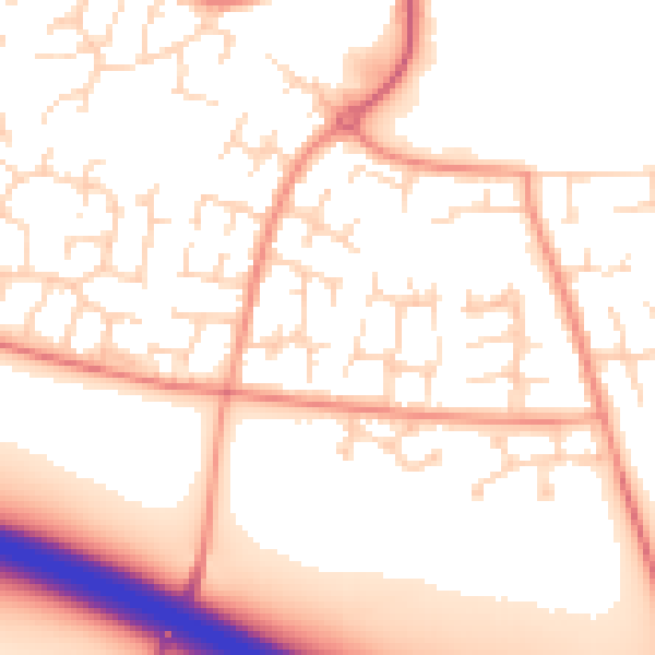 Daytime road noise heatmap for DE24 3LJ
