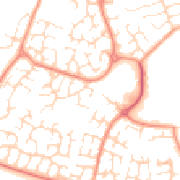 Daytime road noise heatmap for DE24 3LR
