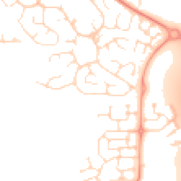 Daytime road noise heatmap for DE24 5AD