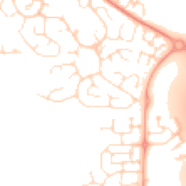 Daytime road noise heatmap for DE24 5AE