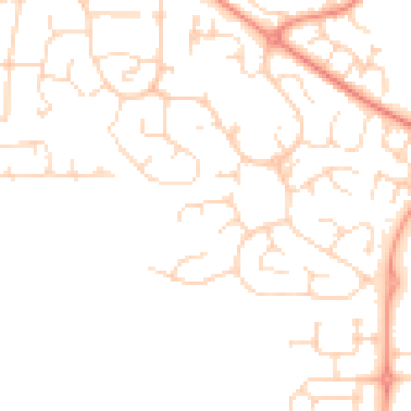 Daytime road noise heatmap for DE24 5AG