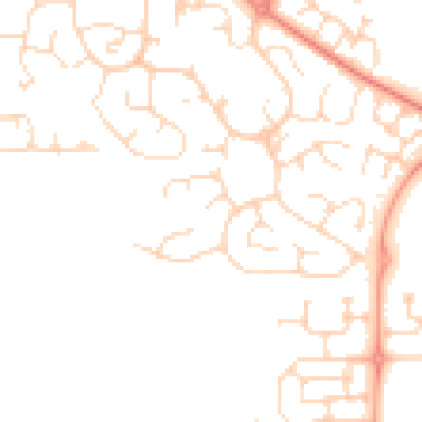 Daytime road noise heatmap for DE24 5AL