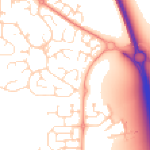 Daytime road noise heatmap for DE24 5AN