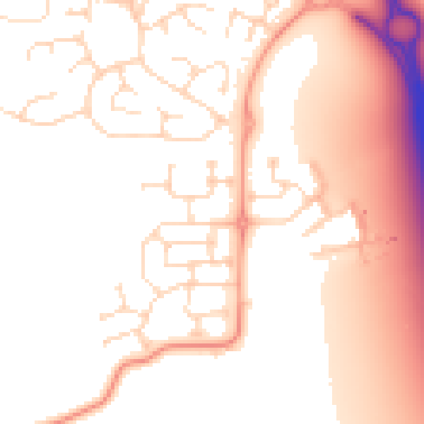 Daytime road noise heatmap for DE24 5AR