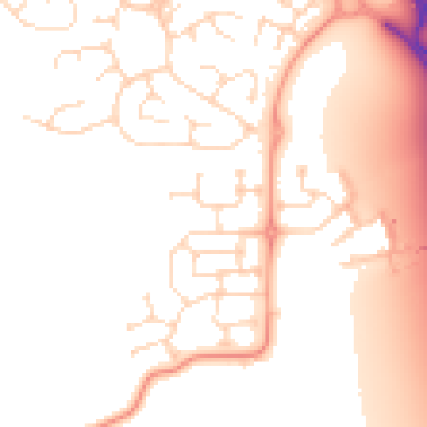 Daytime road noise heatmap for DE24 5AS