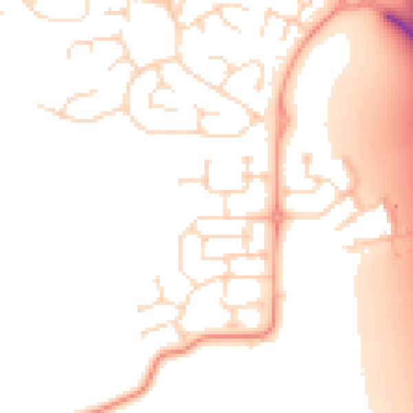 Daytime road noise heatmap for DE24 5AW