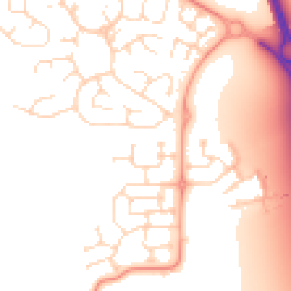 Daytime road noise heatmap for DE24 5AZ