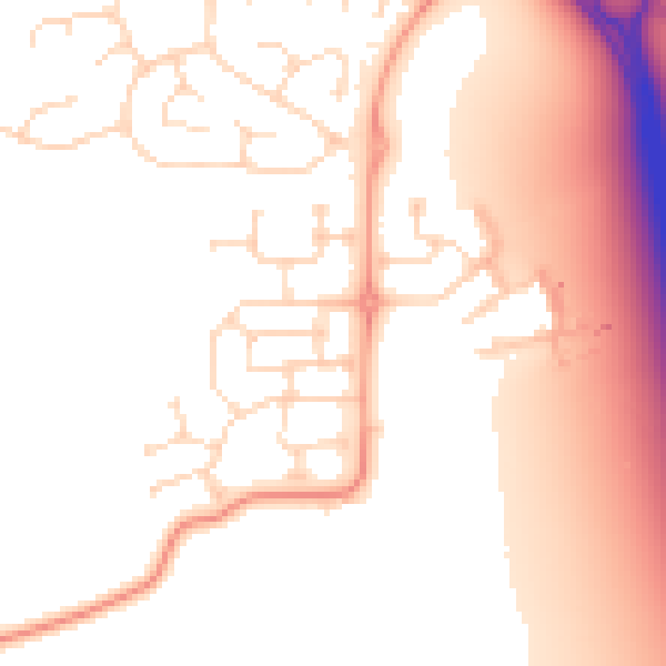 Daytime road noise heatmap for DE24 5BB