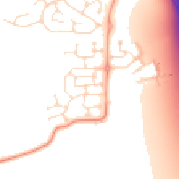 Daytime road noise heatmap for DE24 5BL