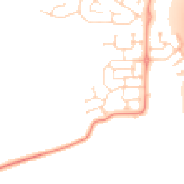Daytime road noise heatmap for DE24 5BS