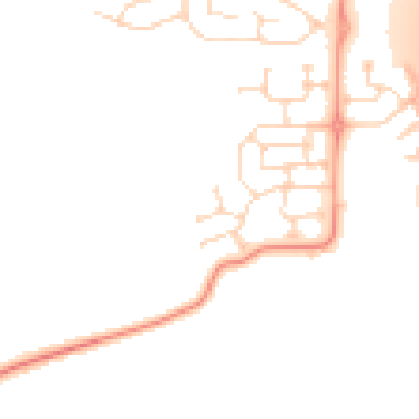 Daytime road noise heatmap for DE24 5BT