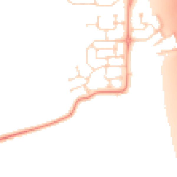 Daytime road noise heatmap for DE24 5BY