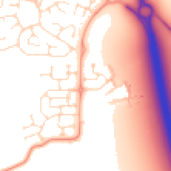 Daytime road noise heatmap for DE24 5DA