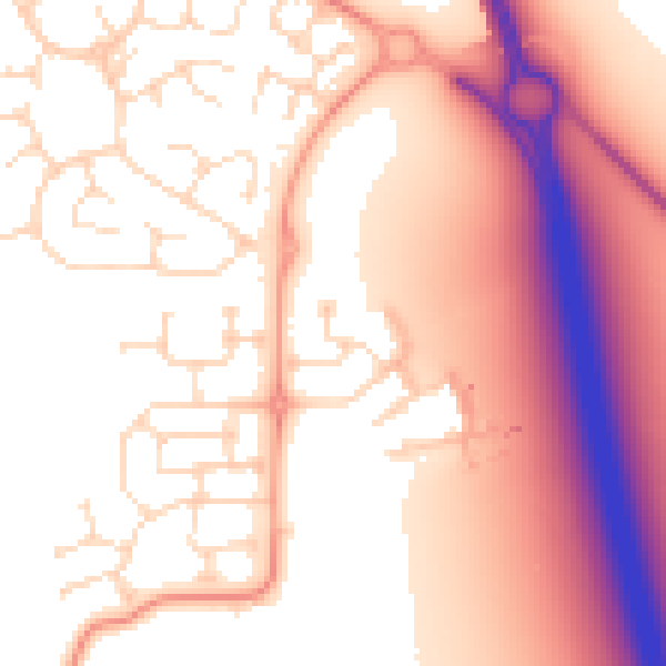 Daytime road noise heatmap for DE24 5DB