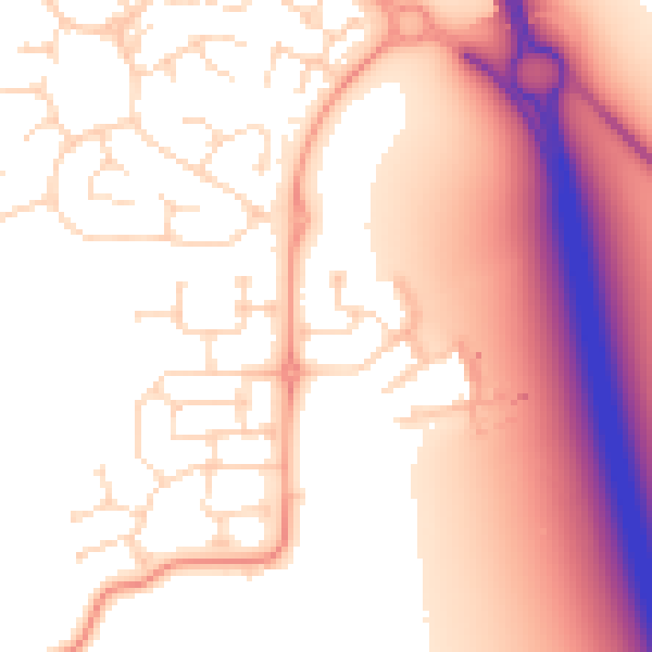 Daytime road noise heatmap for DE24 5DD