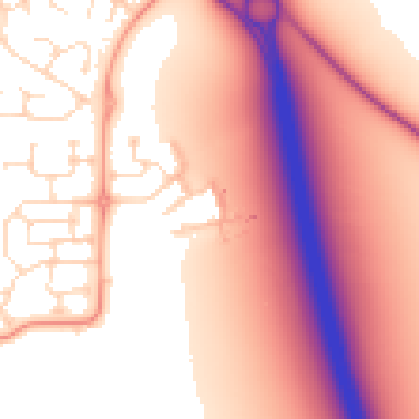 Daytime road noise heatmap for DE24 5DE