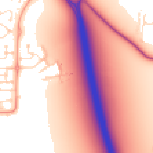 Daytime road noise heatmap for DE24 5DS