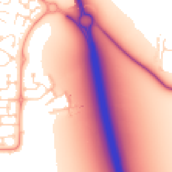 Daytime road noise heatmap for DE24 5DT