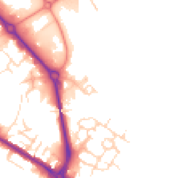 Daytime road noise heatmap for DE24 8AJ