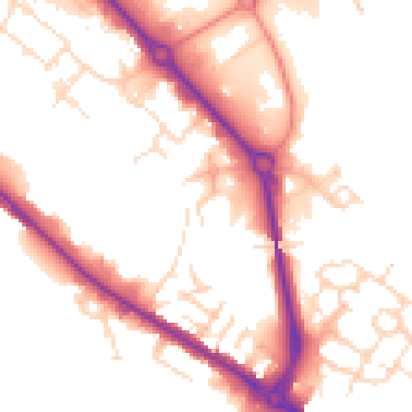 Daytime road noise heatmap for DE24 8BX