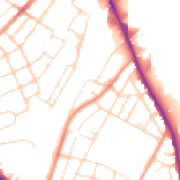 Daytime road noise heatmap for DE24 8EP