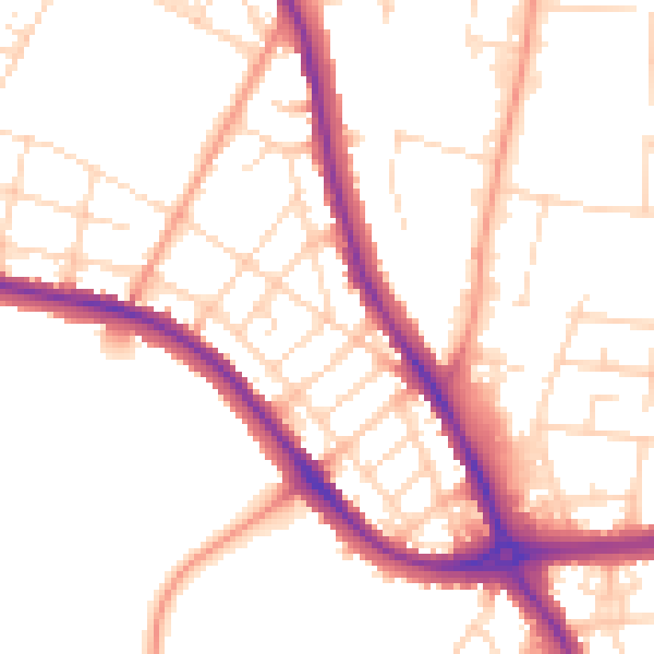 Daytime road noise heatmap for DE24 8FG