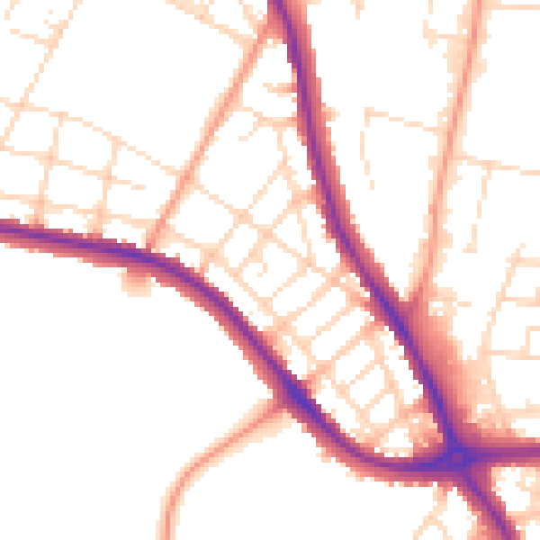Daytime road noise heatmap for DE24 8FS