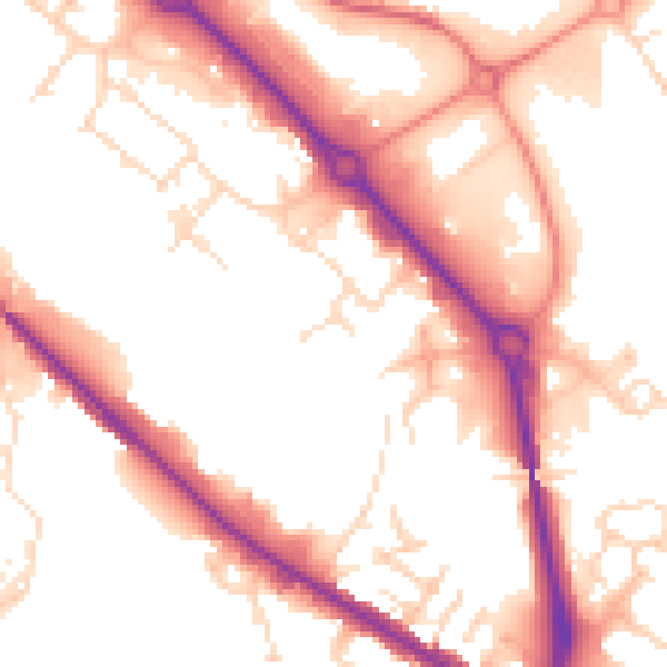 Daytime road noise heatmap for DE24 8GX