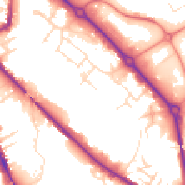 Daytime road noise heatmap for DE24 8HR