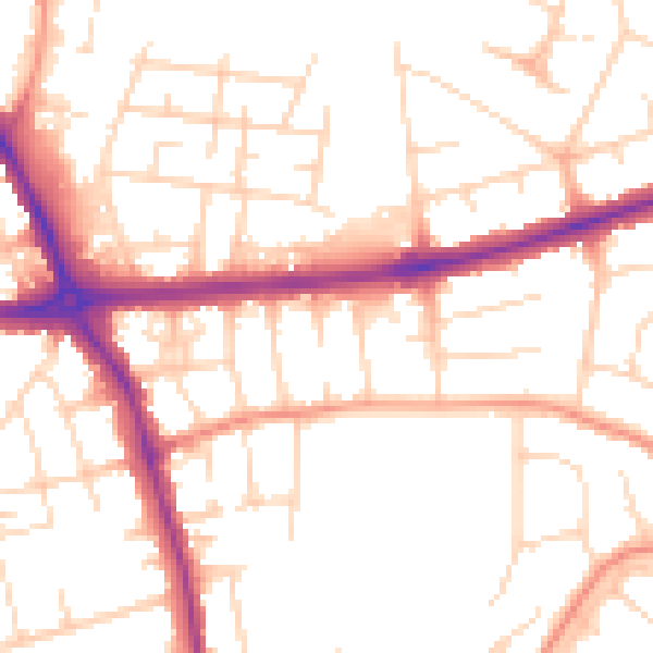 Daytime road noise heatmap for DE24 8JR