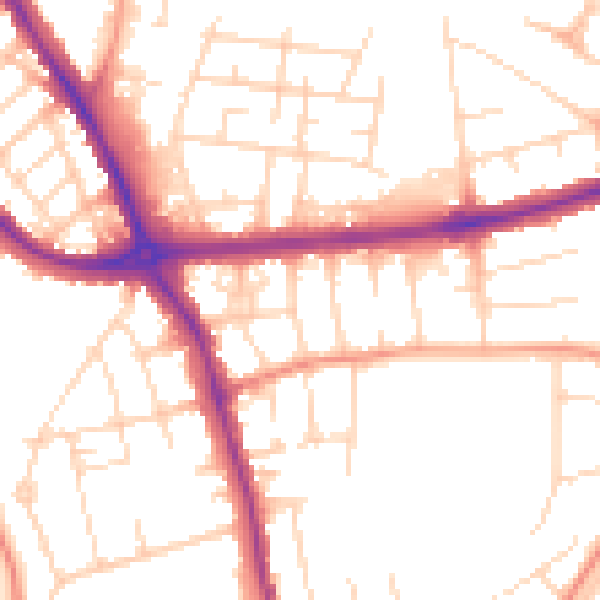 Daytime road noise heatmap for DE24 8JT