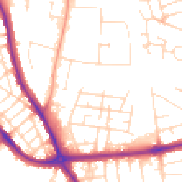 Daytime road noise heatmap for DE24 8LH