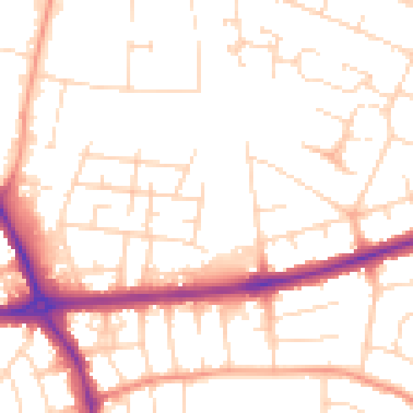 Daytime road noise heatmap for DE24 8LR