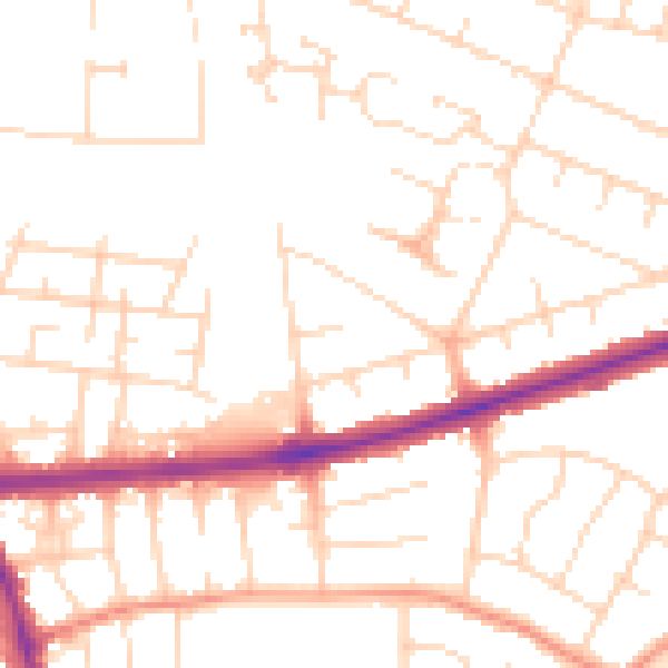 Daytime road noise heatmap for DE24 8NP