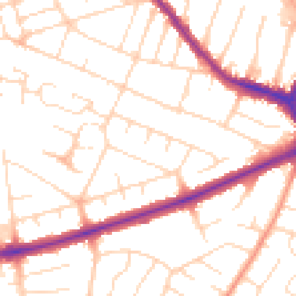 Daytime road noise heatmap for DE24 8PD