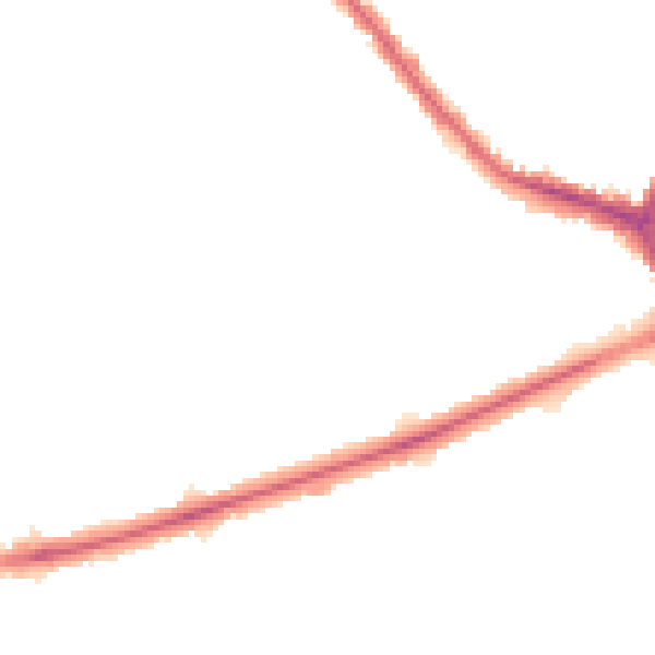 Night-time road noise heatmap for DE24 8PD