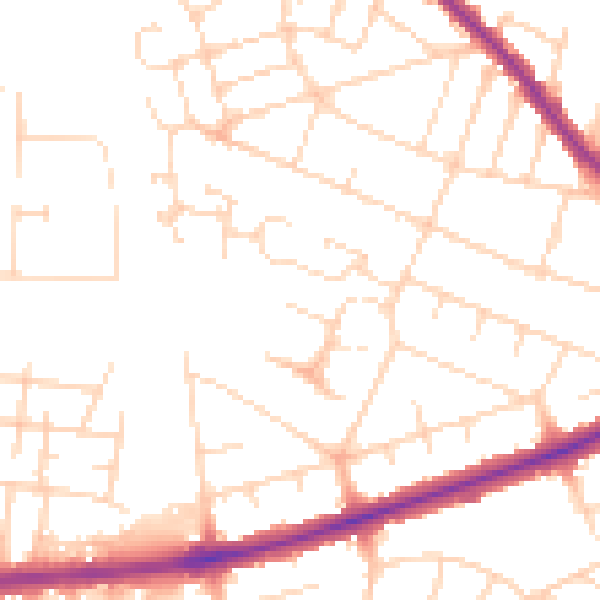 Daytime road noise heatmap for DE24 8XF