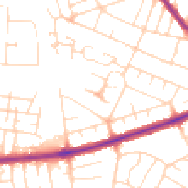 Daytime road noise heatmap for DE24 8XH